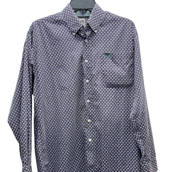 Cinch Printed Cotton Long Sleeve Button Up Western Men's Shirt - Size S - Picture 1 of 8